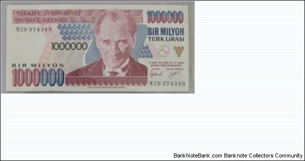 P209 1.000.000 TL Banknote