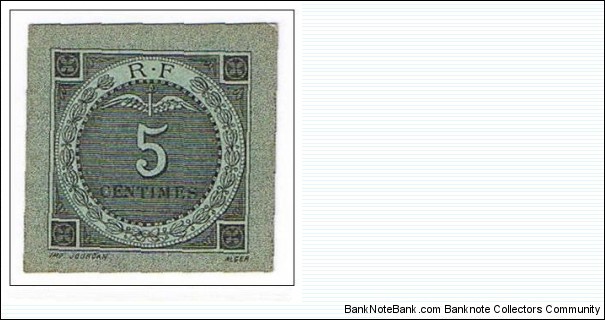 ALGERIA, Town Of Bougie and Sétif (Now Town of Béjaia)05 Centimes FRANC BOUGIE, SETIF 1916 Banknote