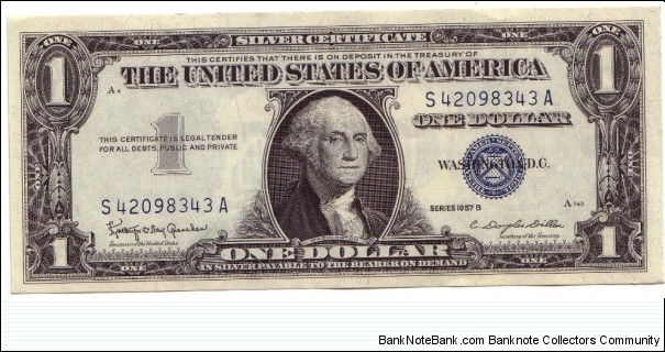 1 Silver Certificate, 1957B Banknote