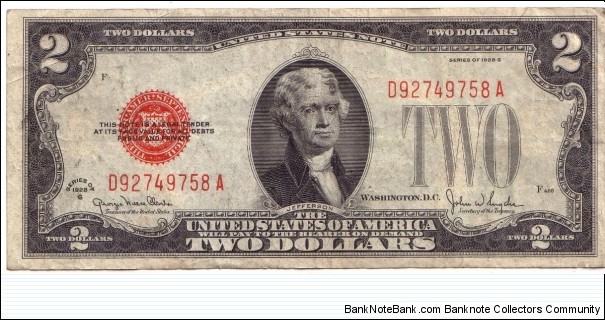 2 Dollar, RED seal Banknote