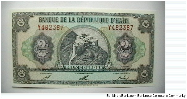 Haiti ND 1992 2 Gourde note, KP# 260a Banknote