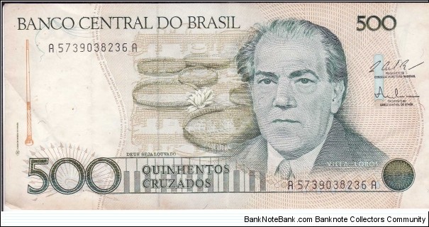 500 Brazilian Real. Condition Very Fine Banknote
