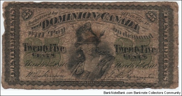25 Cents Fractional Note 1870 Banknote