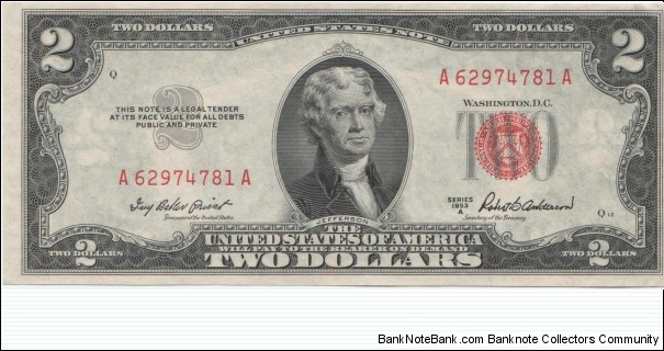 $2 1953A Banknote