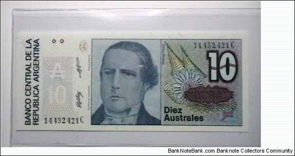 Argentina ND(1986) 10 Australes KP# 325  Banknote