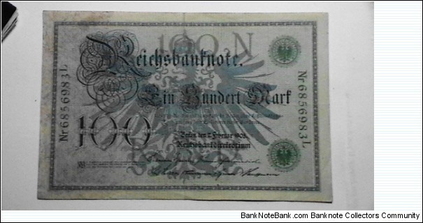 Germany 1908 100 Mark KP# 34  Banknote
