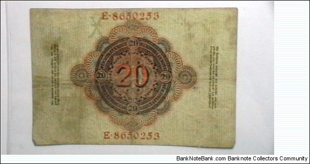 Banknote from Germany year 1910