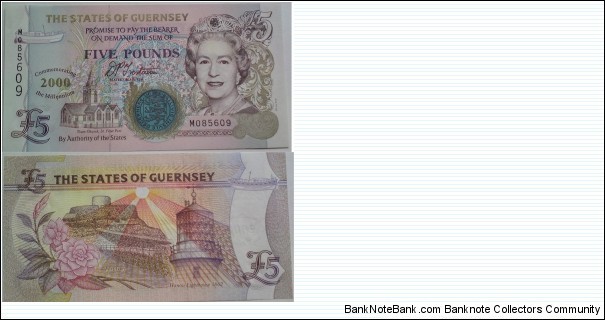 5 Pounds. Millenium Commemorative. Banknote