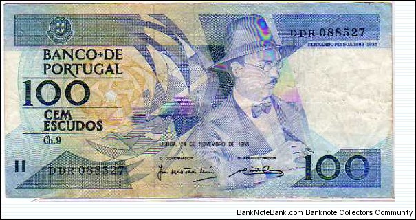 100 Escudos __ pk# 179 f __  	

24.11.1988 Banknote
