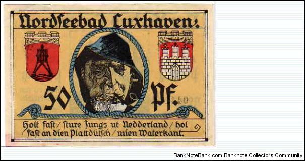 *NOTGELD* __ 50 Pfenning __ pk# NL __ Cuxhaven __ 03.1921 Banknote