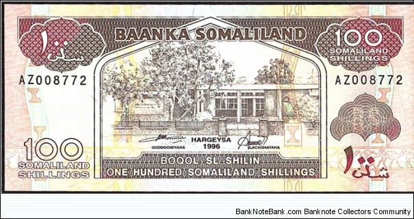 Somaliland 1996 100 Shillings. Banknote