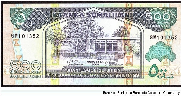 Somaliland 2008 500 Shillings. Banknote