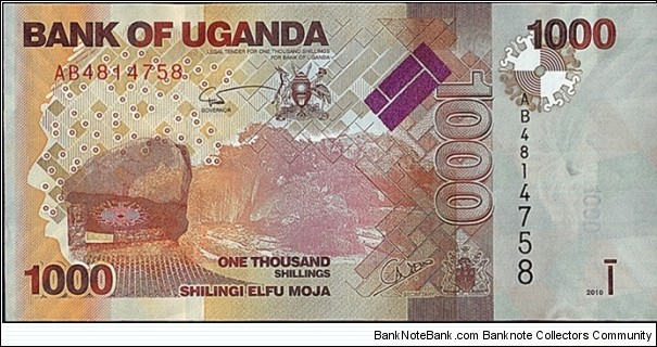 Uganda 2010 1,000 Shillings. Banknote