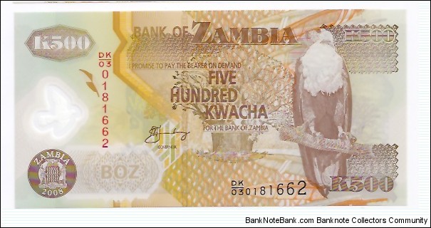 ZAMBIA (500Kwatcha)(POLYMERE) Banknote