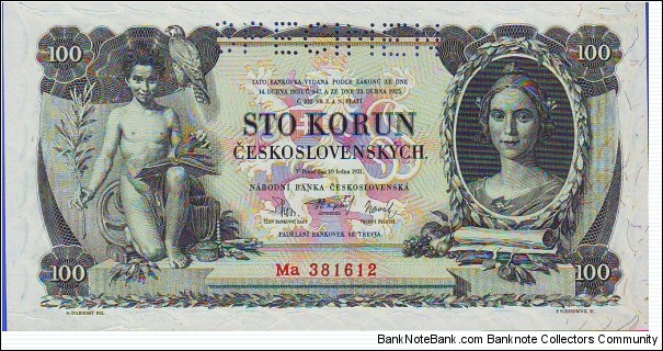  100 Korun specimen Banknote