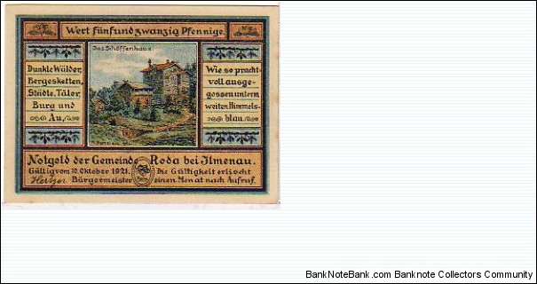 *NOTGELD*__25 Pfenning__pk# NL__Ilmenau__10.10.1921 Banknote