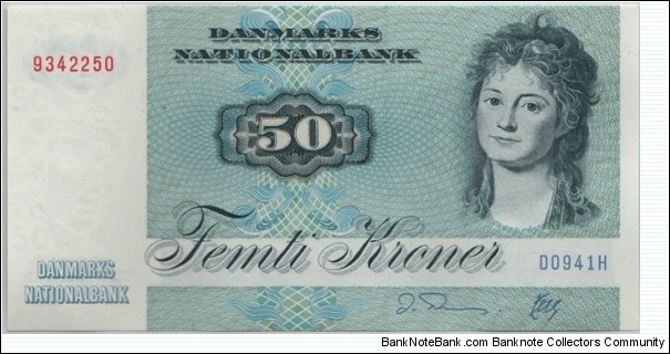 Denmark 50 Kroner 1972 Banknote