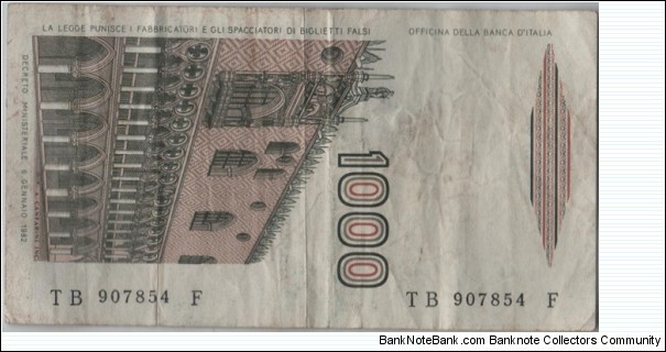 Banknote from Italy year 1982