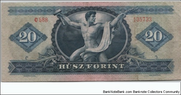 Banknote from Hungary year 1969