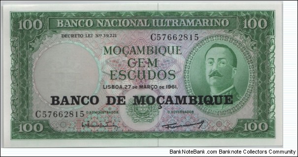 Mozambique 100 Escudos 1961 Banknote