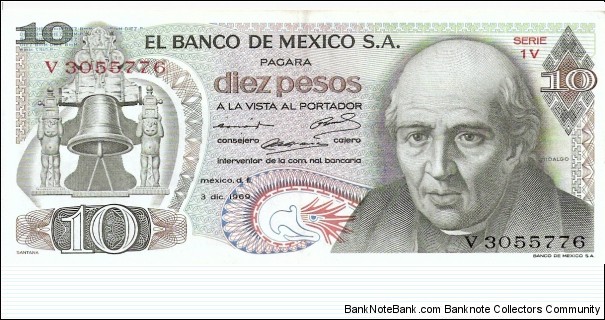 10 pesos; December 3, 1969; Series 1V Banknote