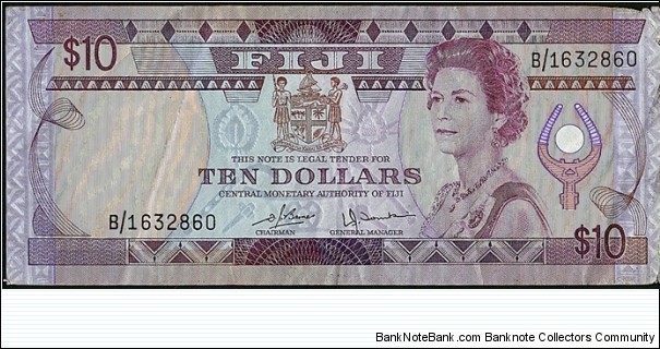 Fiji N.D. 10 Dollars.

Very scarce! Banknote