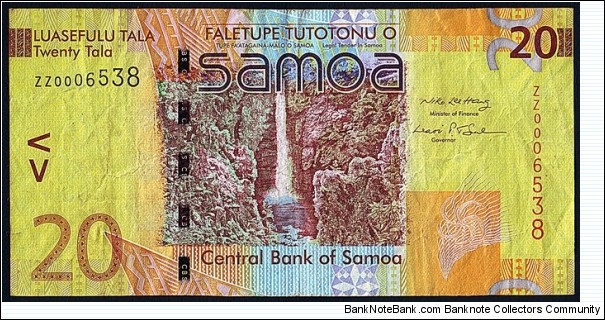 Western Samoa N.D. (2008) 20 Tala.

Replacement note. Banknote