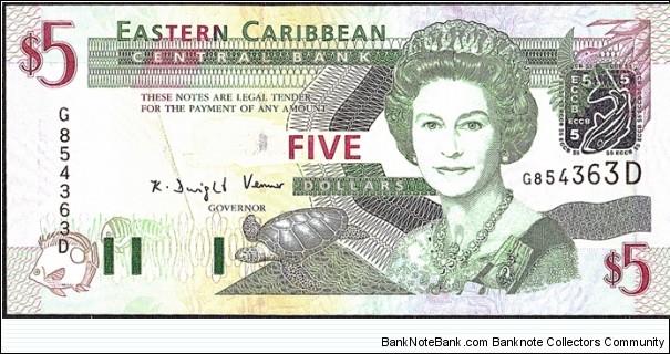 Dominica N.D. 5 Dollars. Banknote