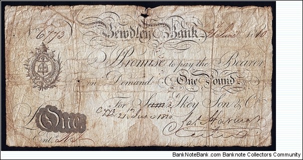 England 1810 1 Pound. Banknote
