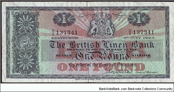 Scotland 1963 1 Pound. Banknote