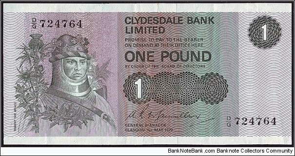 Scotland 1972 1 Pound. Banknote