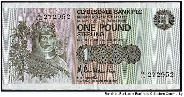 Scotland 1987 1 Pound. Banknote