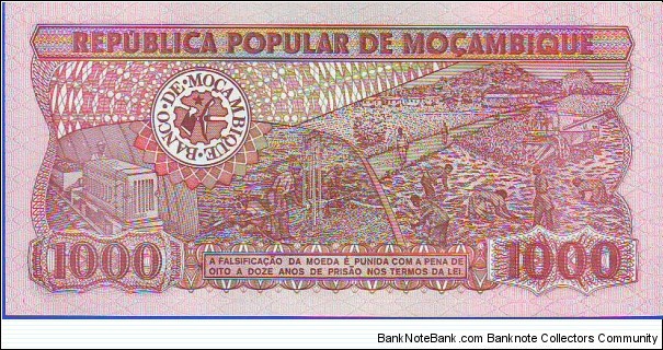 Banknote from Mozambique year 1989