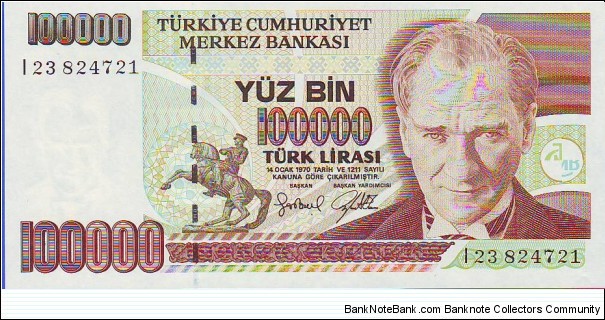  100,000 Lira Banknote