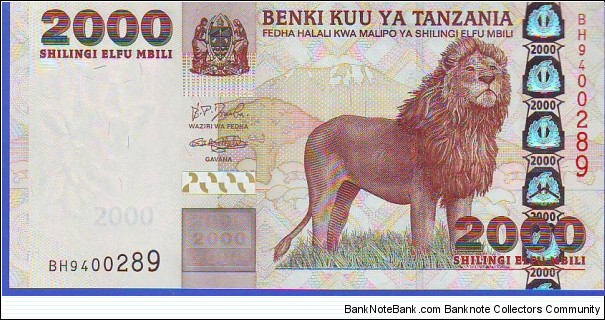  2000 Shilingi Banknote