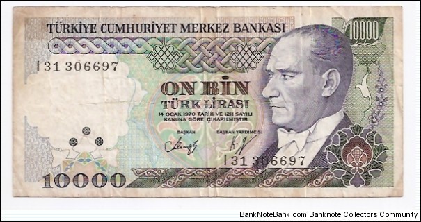 10000Liras Banknote