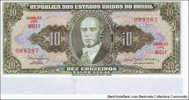  1 Centavo on 10 Cruzeiros Banknote