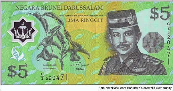 Brunei 1996 5 Dollars. Banknote