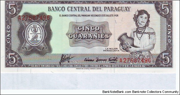  5 Guaranies Banknote