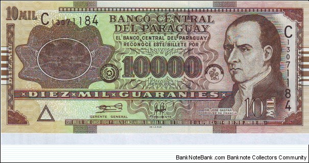  10000 Guaranies Banknote