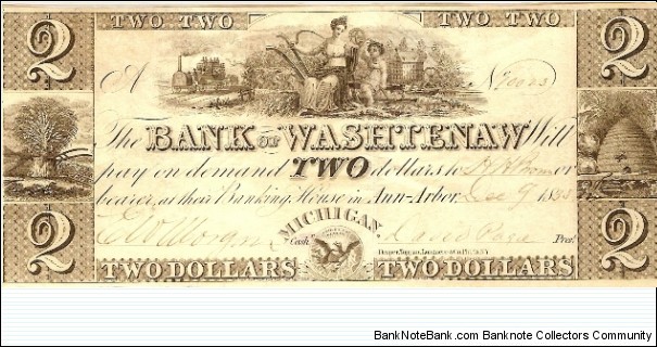 Banknote from USA year 1835
