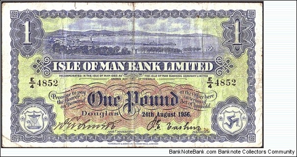 Isle of Man 1956 1 Pound. Banknote