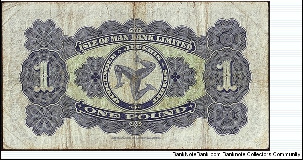 Banknote from Isle of Man year 1956