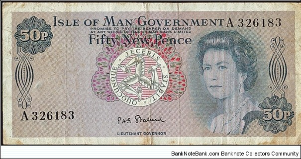 Isle of Man N.D. (1972) 50 New Pence. Banknote