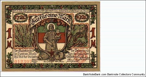 *NOTGELD*__1 Mark__pk# NL__Lundenberg Allgau__31.12.1920 Banknote