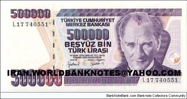 500000 Lirasi Banknote