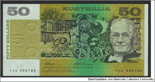 1993 $50 note FAA 2nd Last Prefix in UNC Banknote