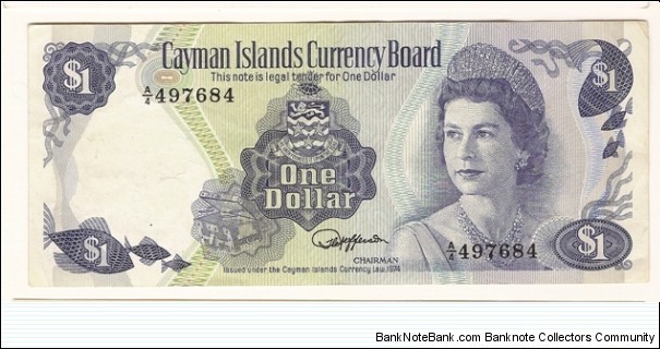 Introduced in 1972, the Cayman Islands dollar has been pegged to the United States dollar at 1 Cayman Islands dollar = 1.2 U.S. dollars since 1 April 1974.
 Banknote