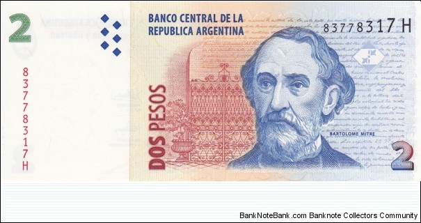 Argentina P352 (2 pesos ND 2002) Banknote
