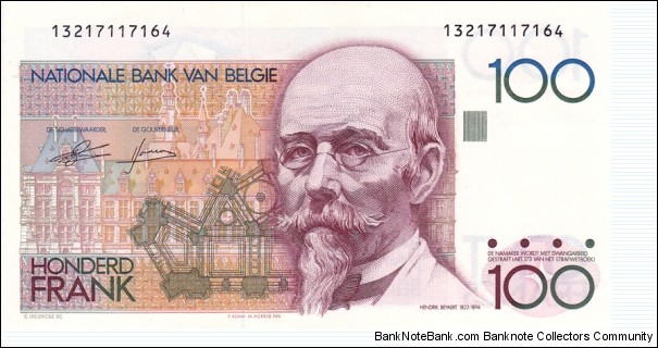Belgium P142 (100 francs ND 1982-94) Banknote